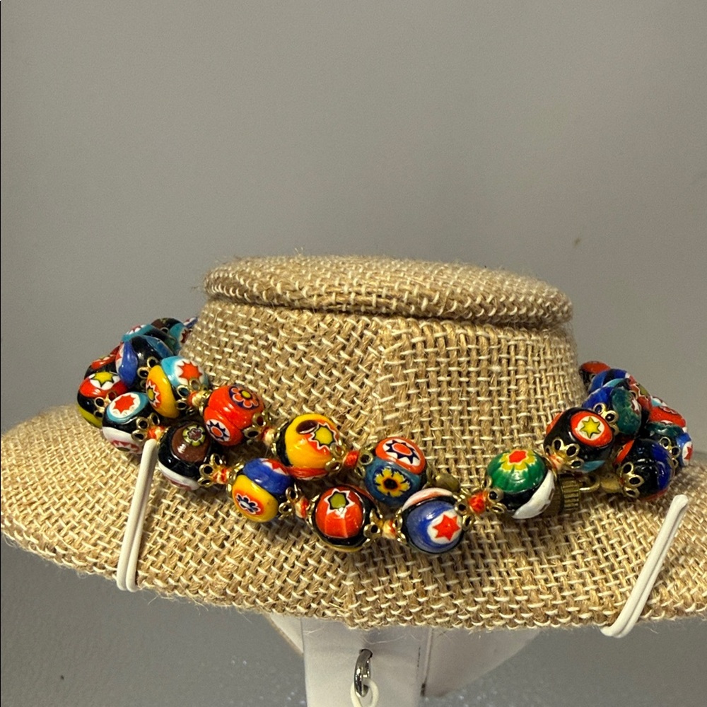 Vintage Venetian Marano Glass Colorful Beaded Necklace - Picture 3 of 13